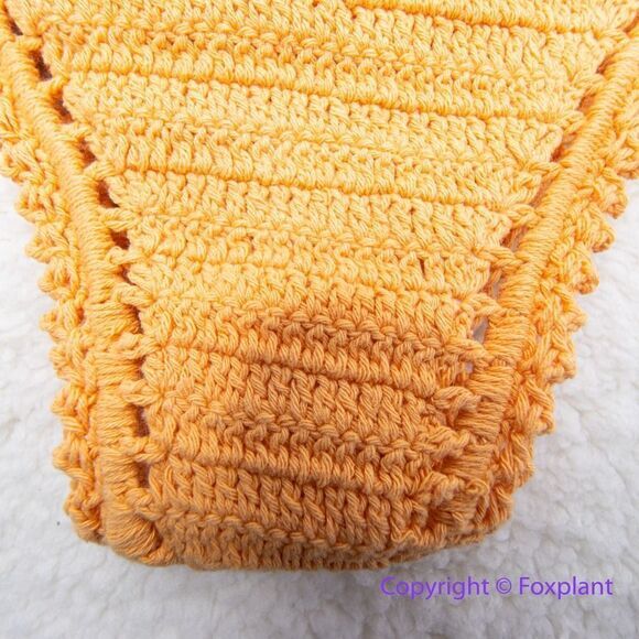 NEW She Made Me Essential High-Waisted Crochet Bikini Bottoms Orange, size L - Picture 5 of 13